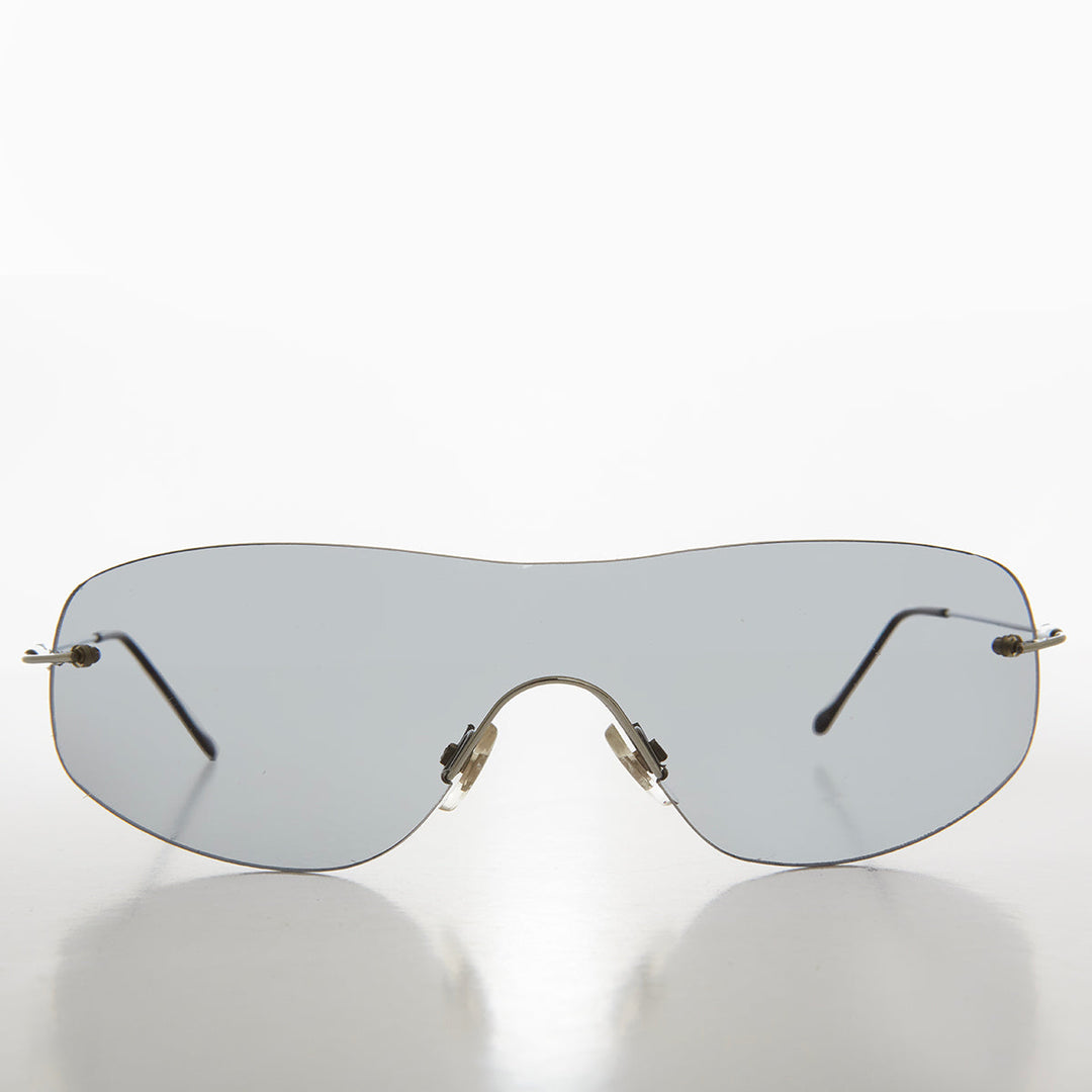 Y2K Rimless Shield Sunglasses - Stary