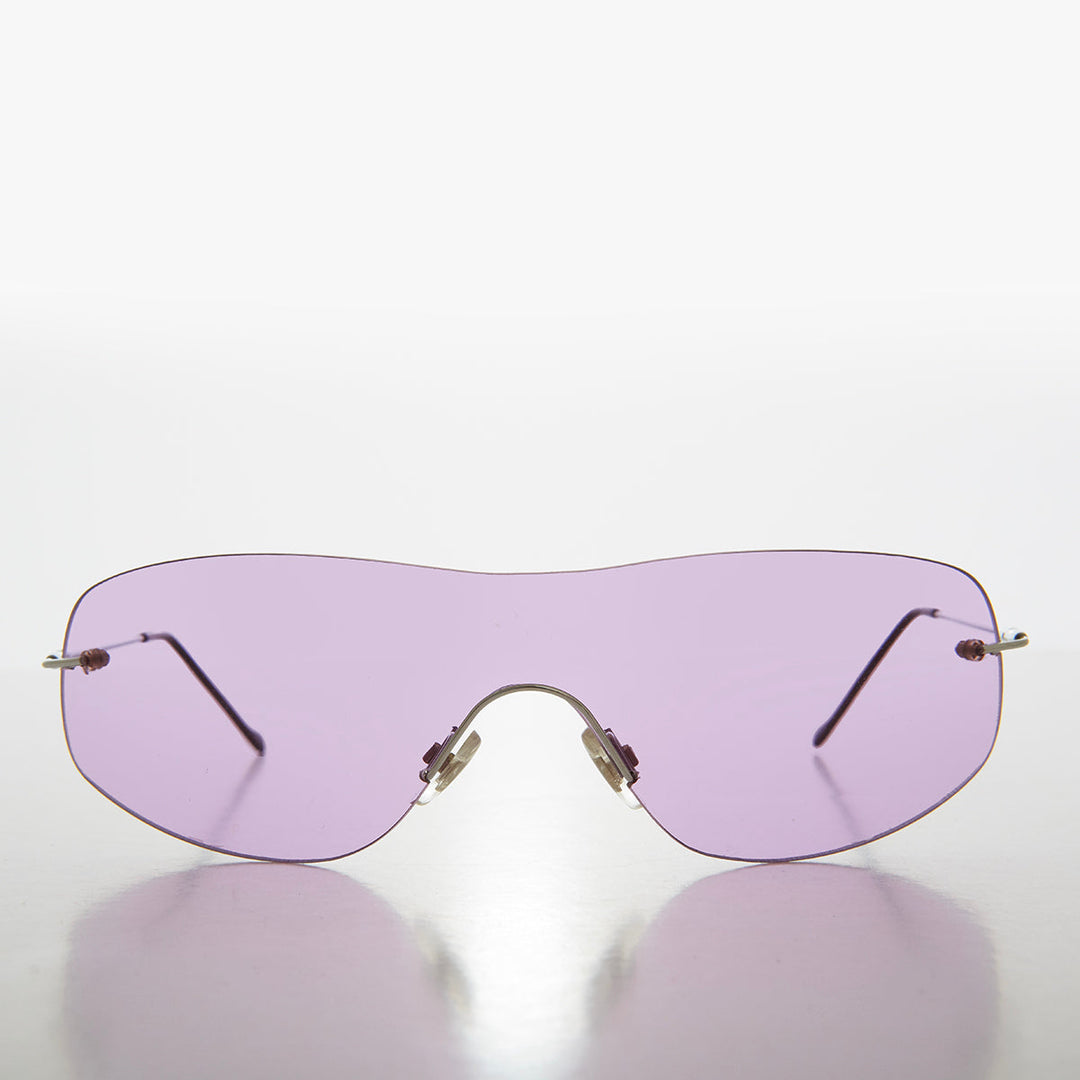 Y2K Rimless Shield Sunglasses - Stary