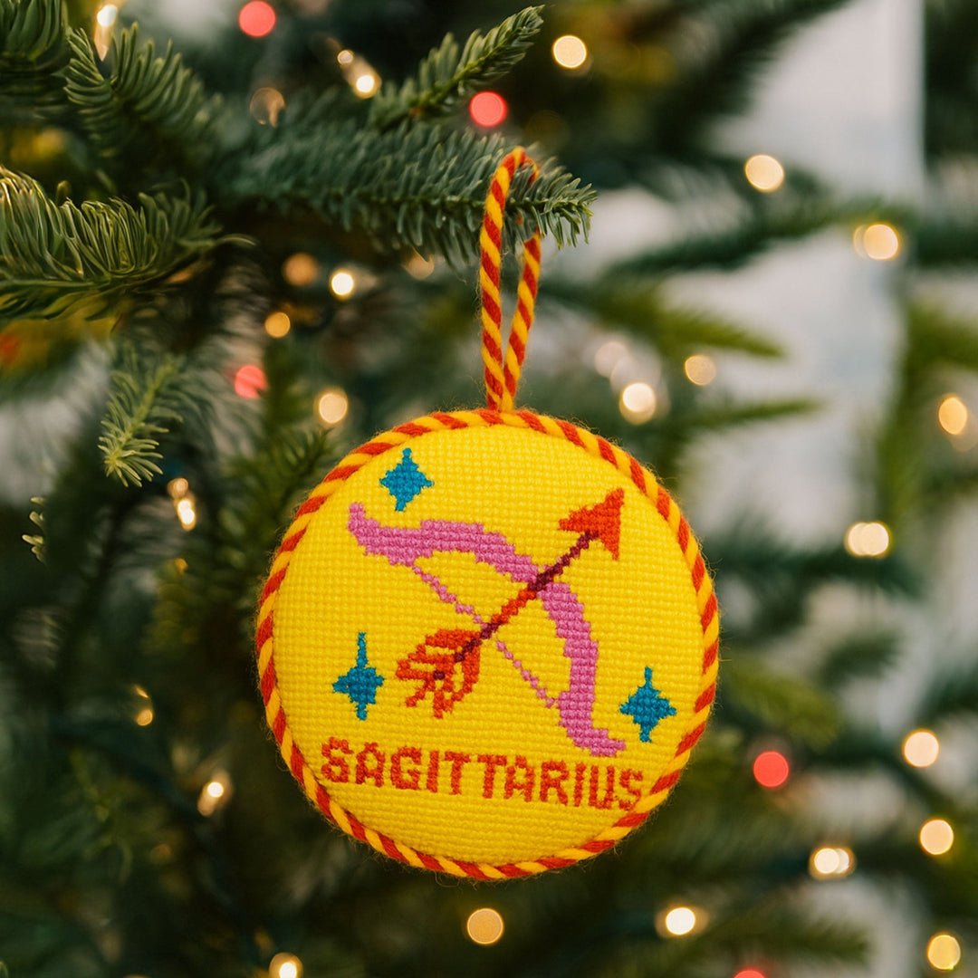Needlepoint Zodiac Ornament - Sagittarius