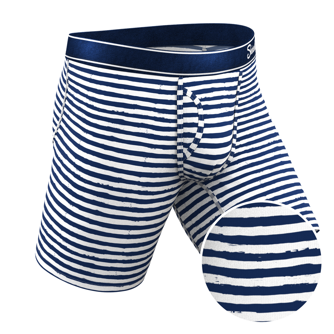 The Sailor | Nautical Stripe Long Leg Ball Hammock® Pouch Underwear With Fly