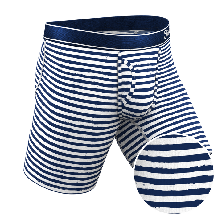 The Sailor | Nautical Stripe Long Leg Ball Hammock® Pouch Underwear With Fly