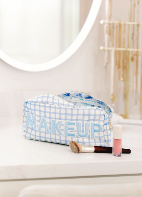 Makeup - Blue Trellis Nylon Large Bag
