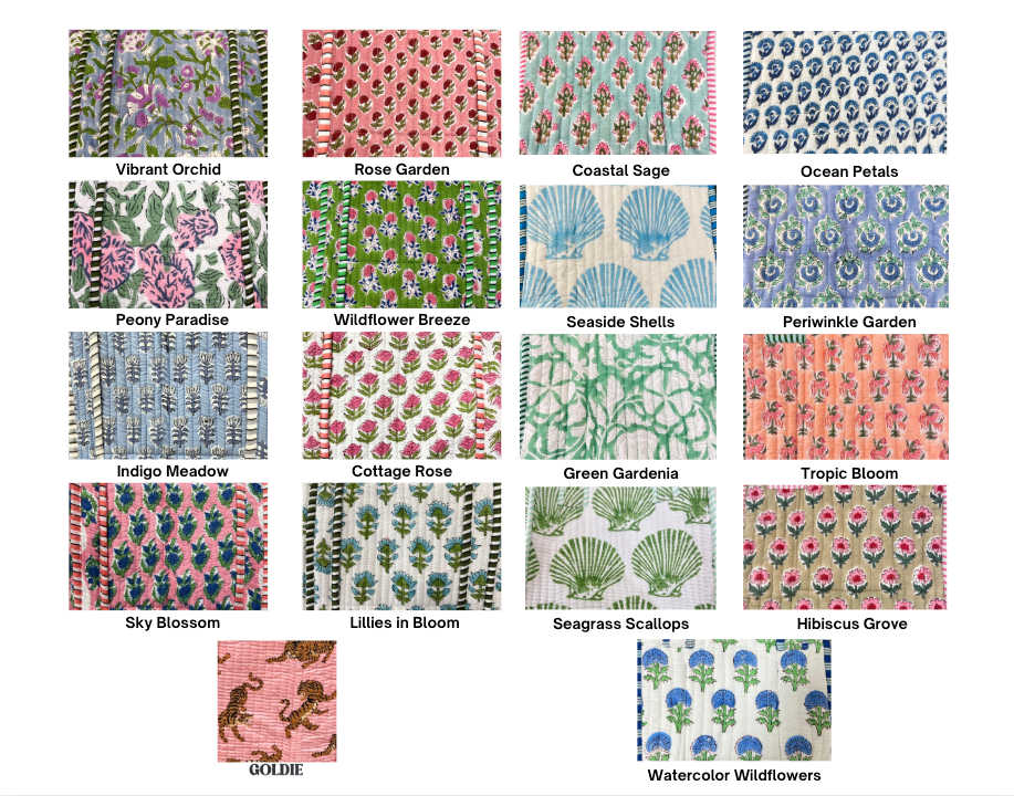 Quilted Block-Print Tote Bag