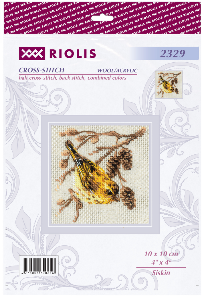 Siskin Counted Cross Stitch Kit by Riolis R2329