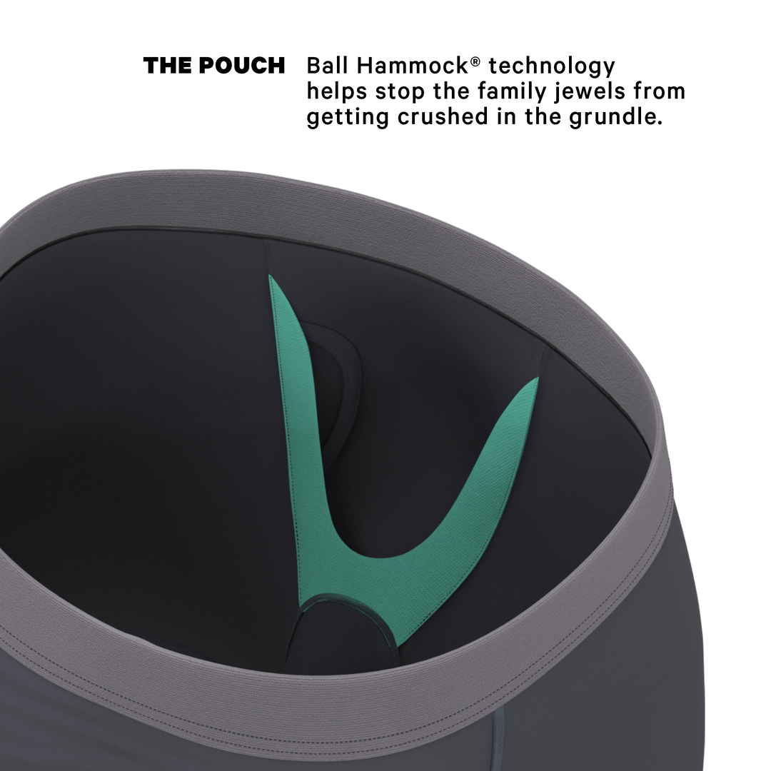 The Slate Expectations | Grey Tonal Long Leg Ball Hammock® Pouch Underwear With Fly