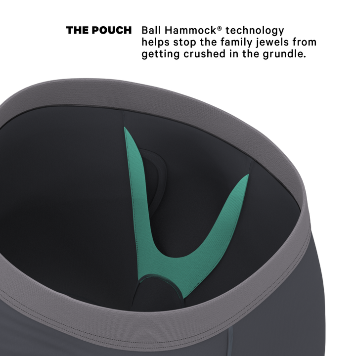 The Slate Expectations | Grey Tonal Long Leg Ball Hammock® Pouch Underwear With Fly