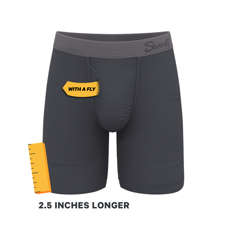 The Slate Expectations | Grey Tonal Long Leg Ball Hammock® Pouch Underwear With Fly