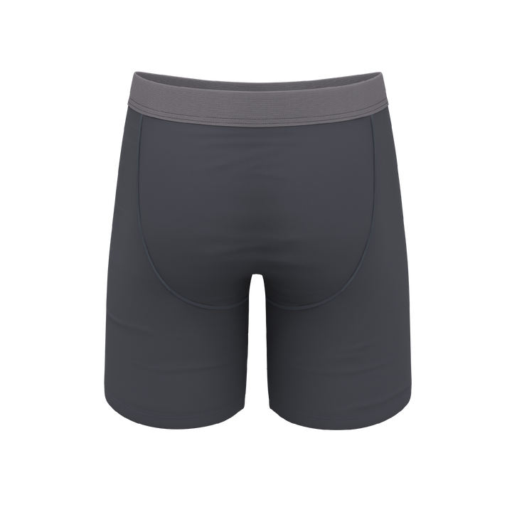 The Slate Expectations | Grey Tonal Long Leg Ball Hammock® Pouch Underwear With Fly