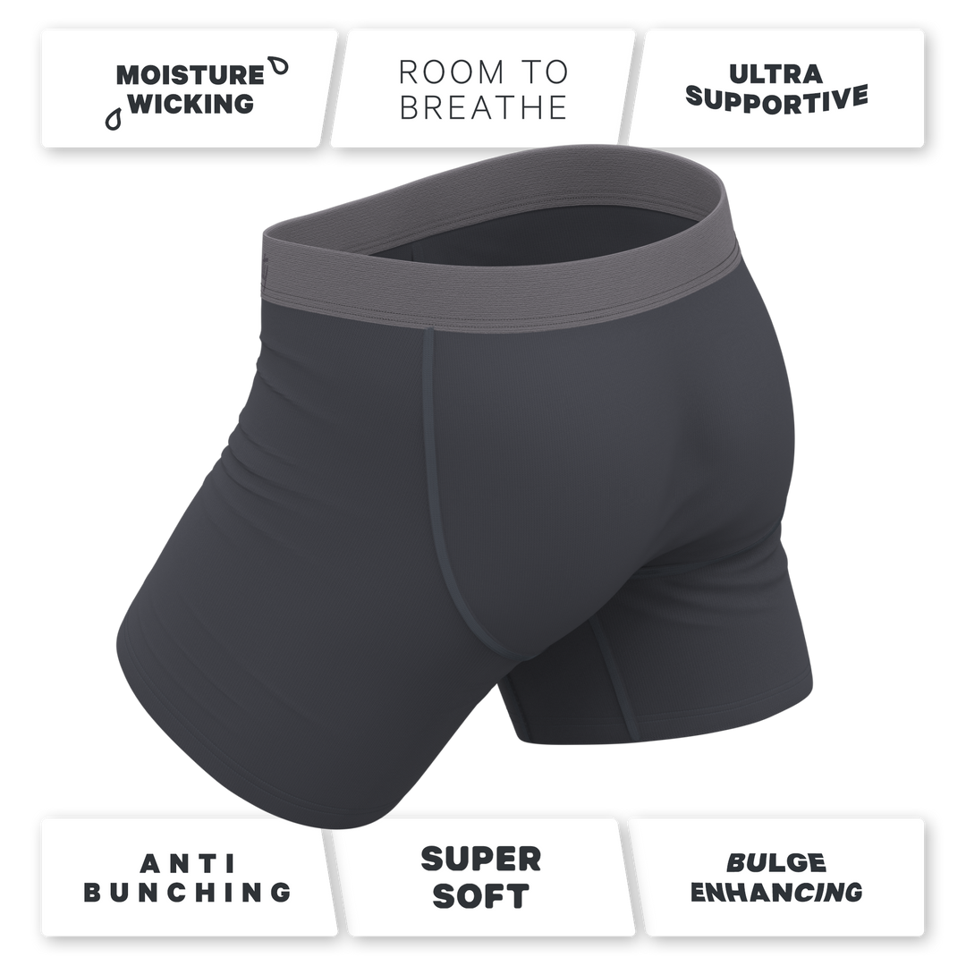 The Slate Expectations | Grey Tonal Ball Hammock® Pouch Underwear With Fly