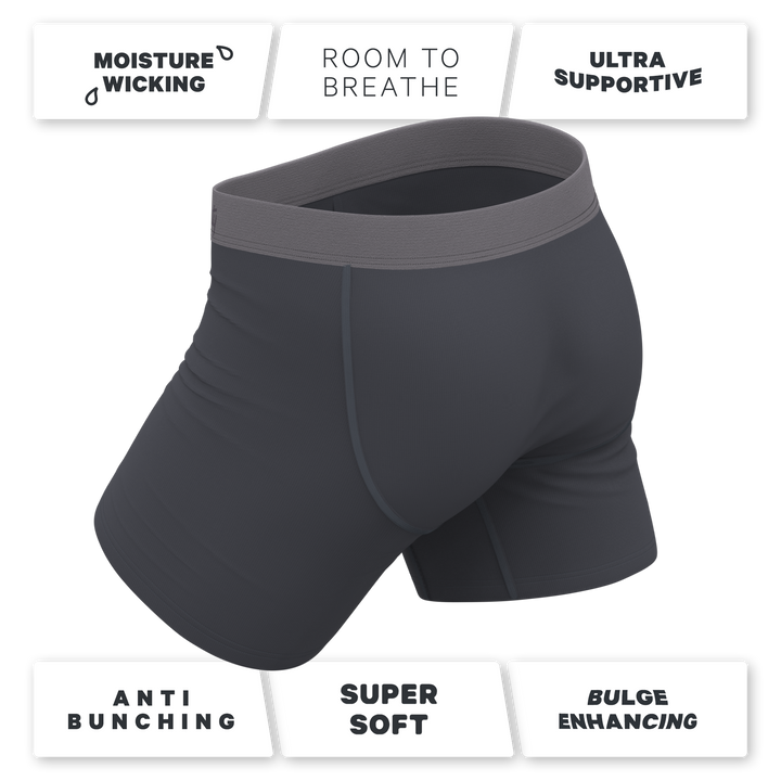 The Slate Expectations | Grey Tonal Ball Hammock® Pouch Underwear With Fly