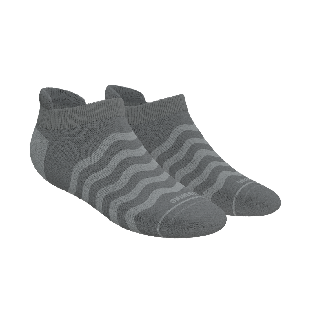 The Sleek | Gray Waves Heel Hammock™ Ankle Socks