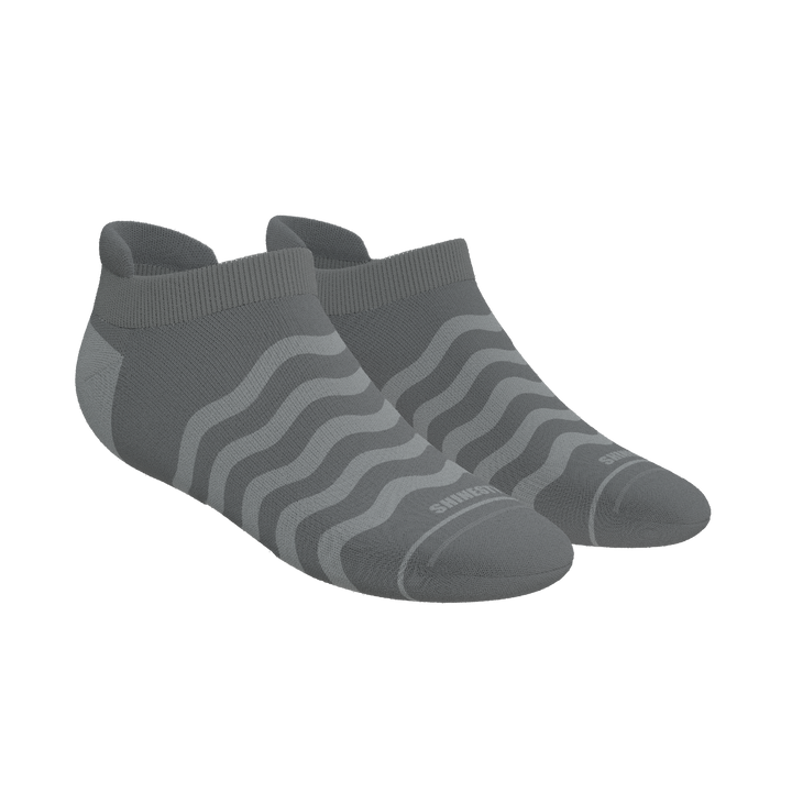 The Sleek | Gray Waves Heel Hammock™ Ankle Socks