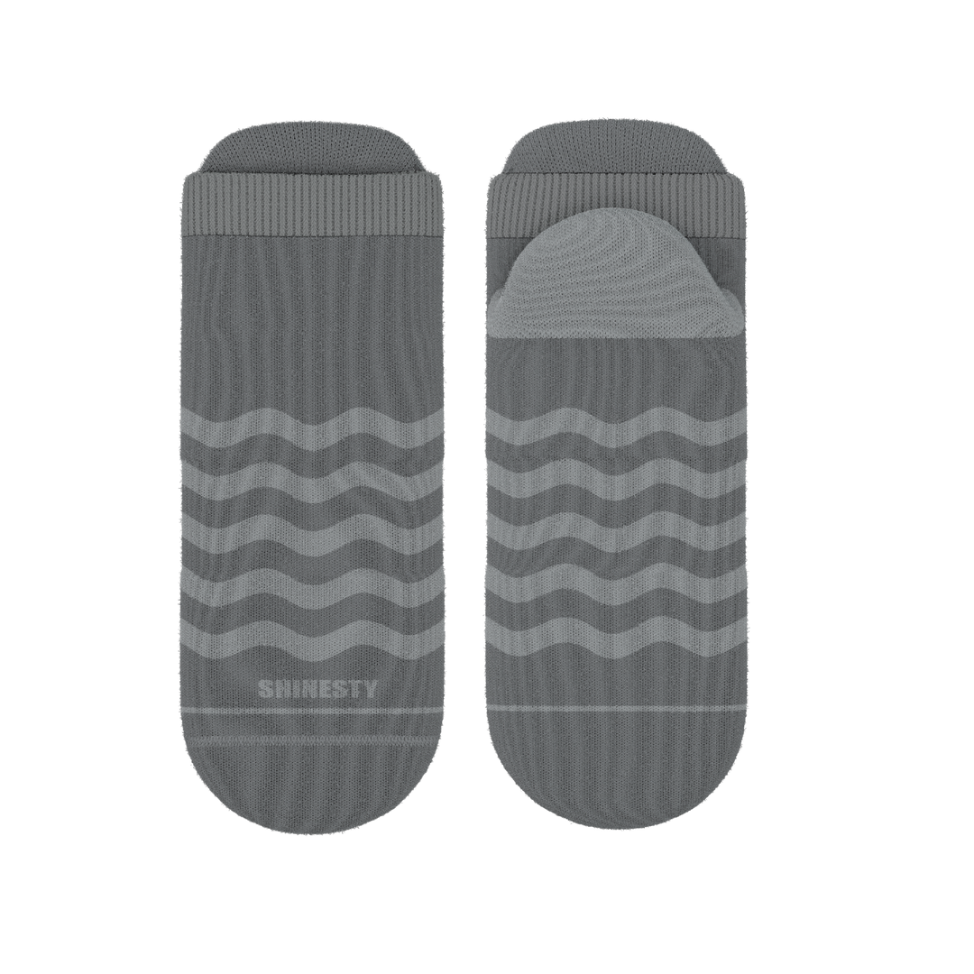 The Sleek | Gray Waves Heel Hammock™ Ankle Socks