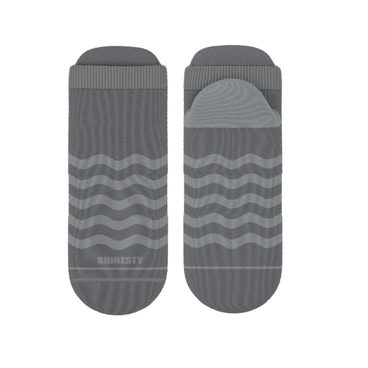 The Sleek | Gray Waves Heel Hammock™ Ankle Socks
