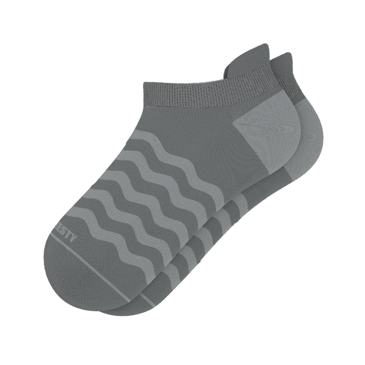 The Sleek | Gray Waves Heel Hammock™ Ankle Socks