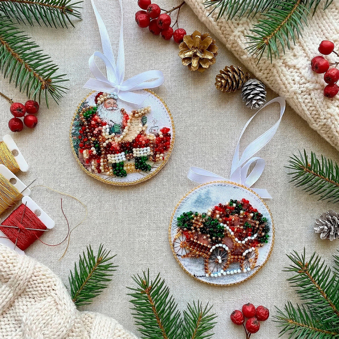 Sleigh of Santa Bead Embroidery Decoration Kit by Abris Art ABT-064
