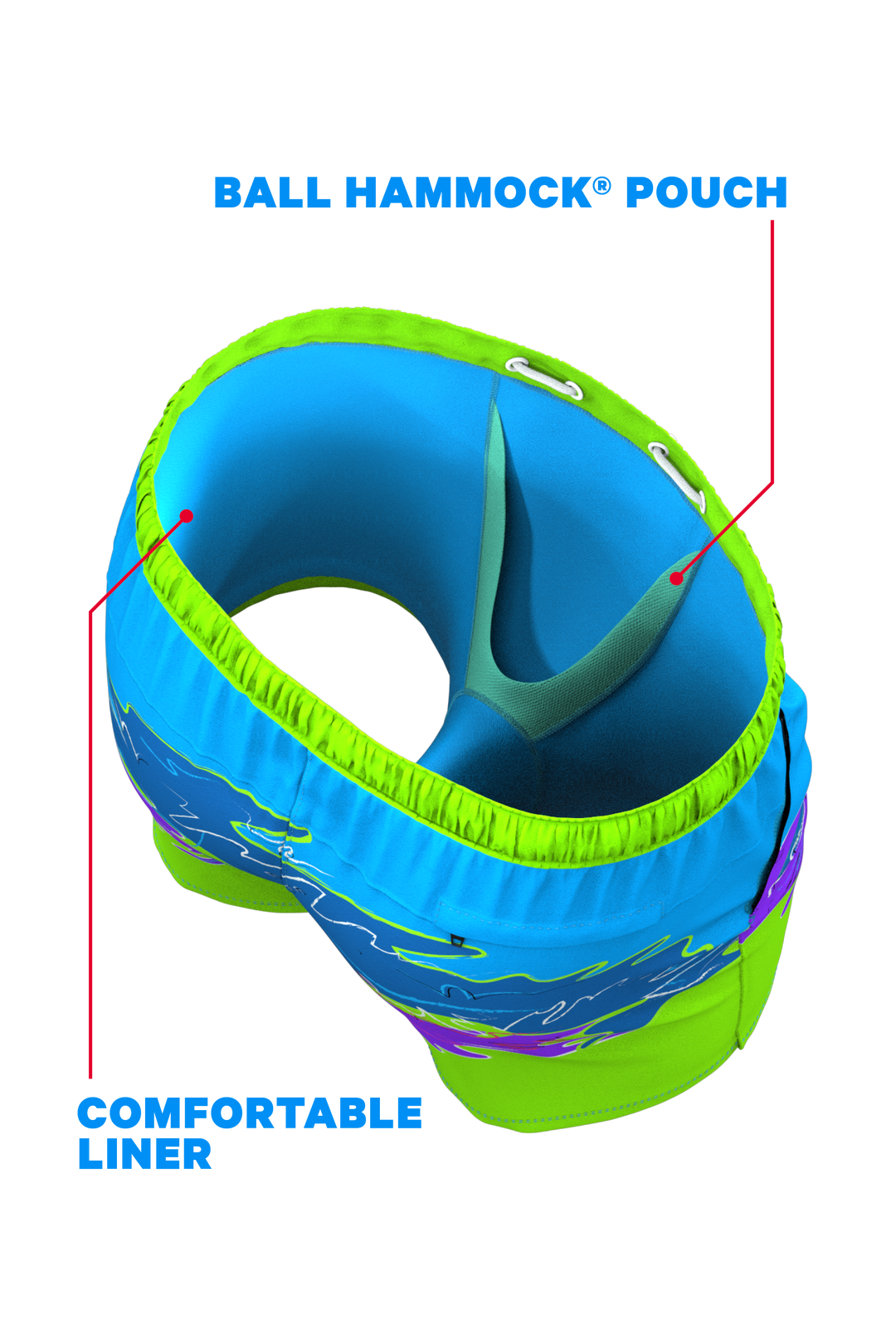 The Snack Shack | Retro Neon Ball Hammock® Pouch 5" Swim Trunks