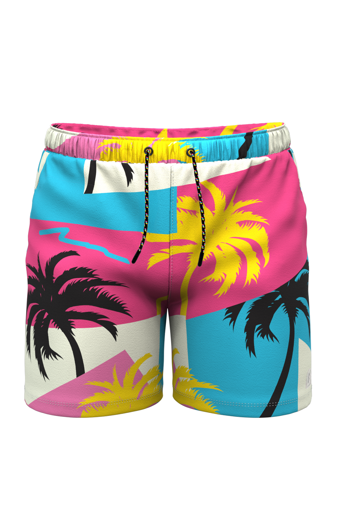 The SoCal Summer | Black and Pink Tropical Ball Hammock® Pouch 5" Swim Trunks