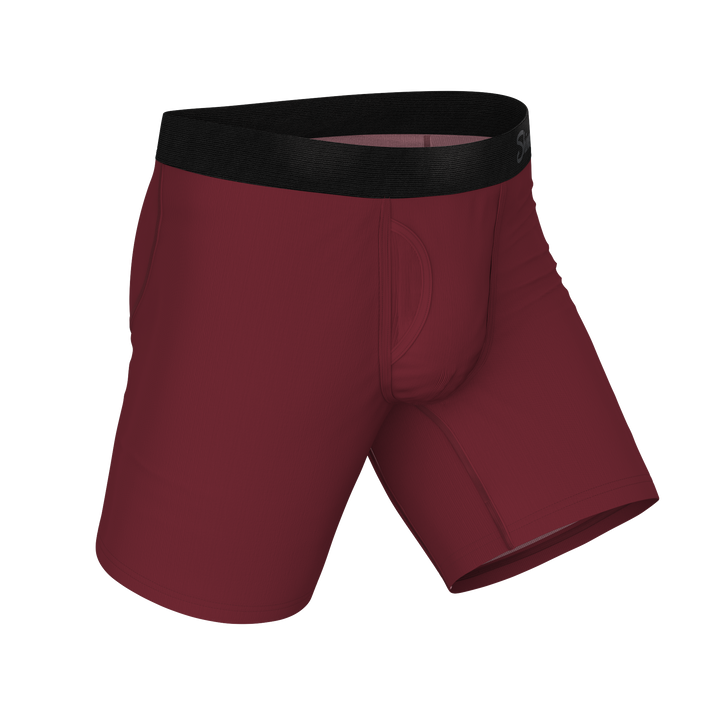 The Sommelier | Burgundy Long Leg Ball Hammock® Pouch Underwear With Fly