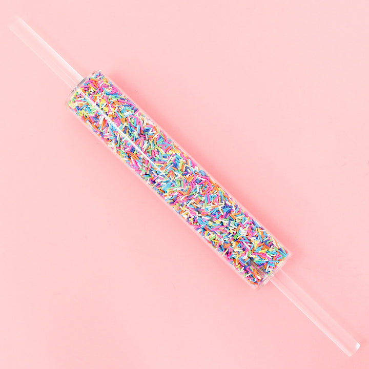 Acrylic sprinkle filled rolling pin