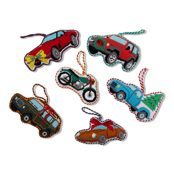 Needlepoint Icon Ornament - Classic Convertible