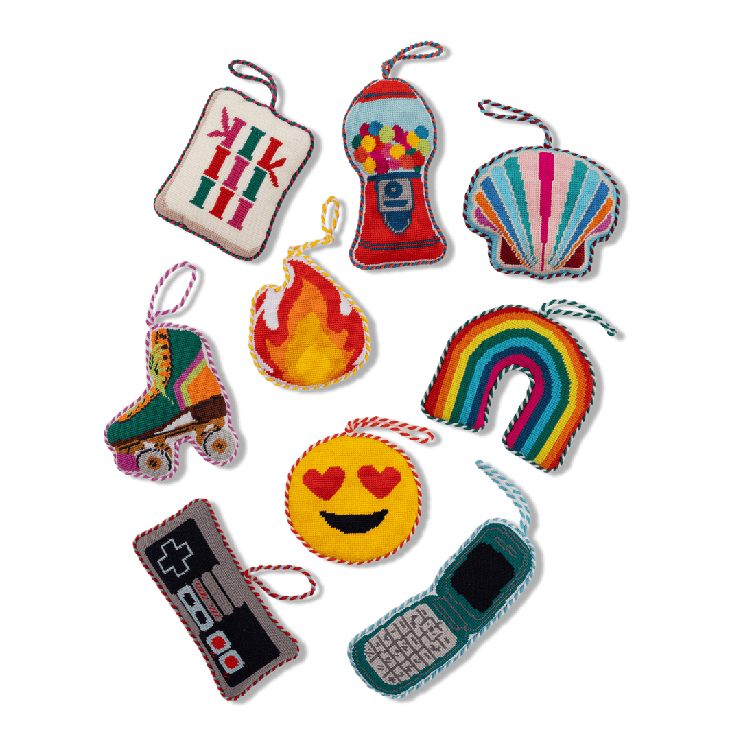 Needlepoint Icon Ornament - Roller Skate