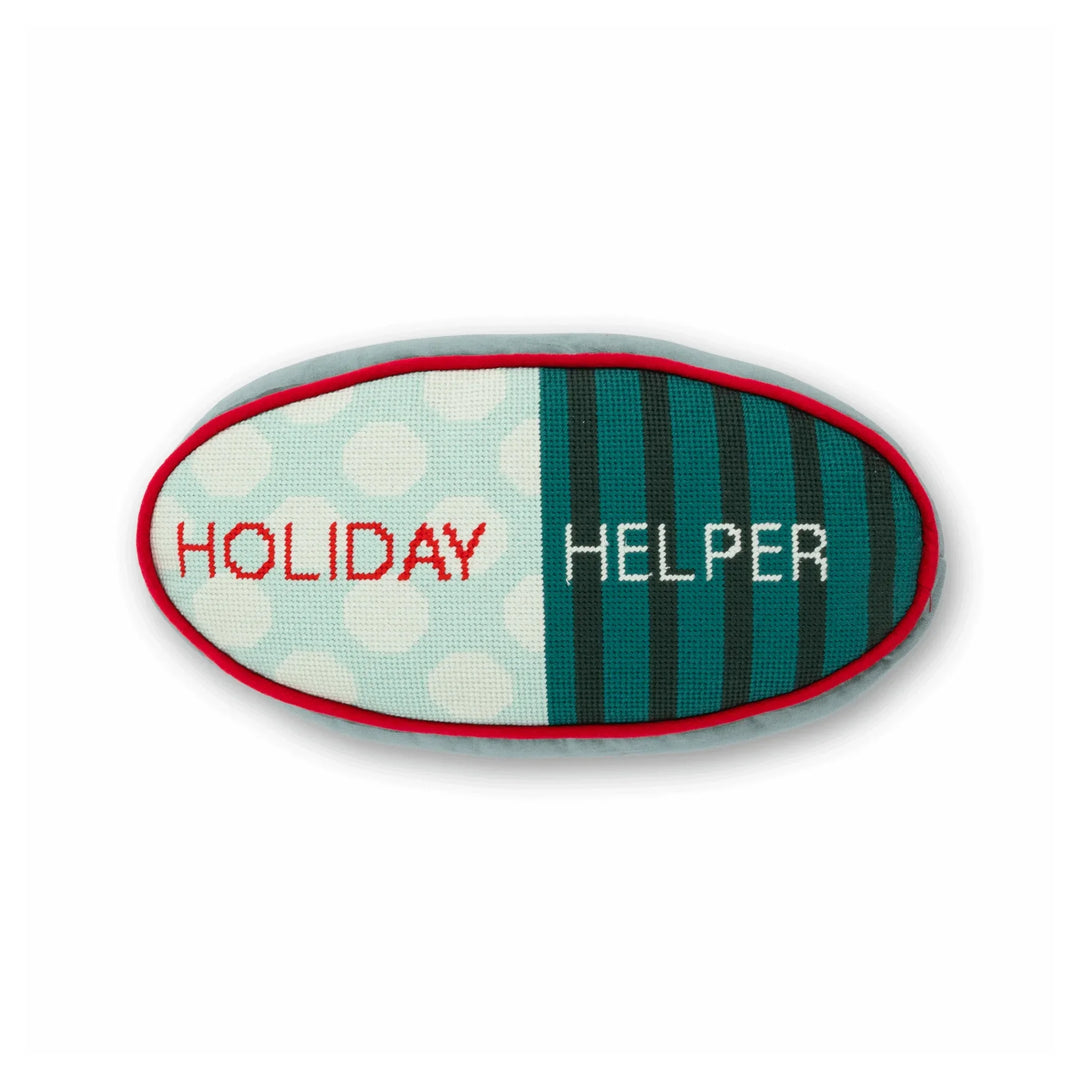 Holiday Helper Needlepoint Pillow