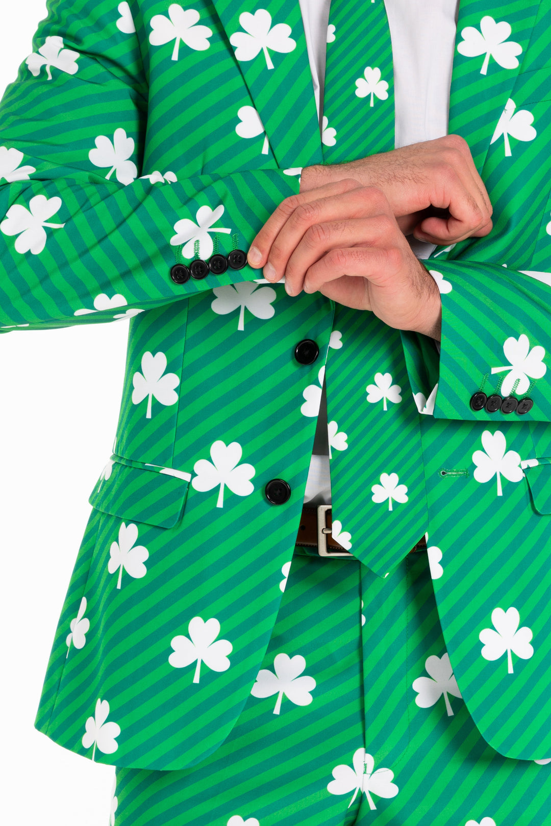 The Blarney Bagpiper | Diagonal Striped Clovers Suit