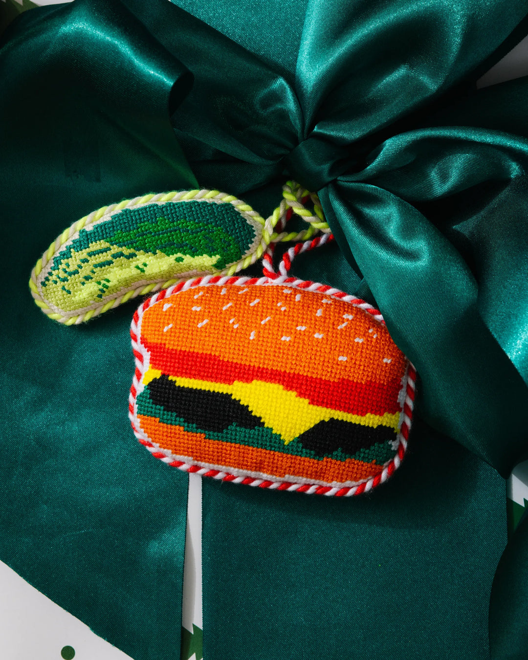 Needlepoint Icon Ornament - Burger