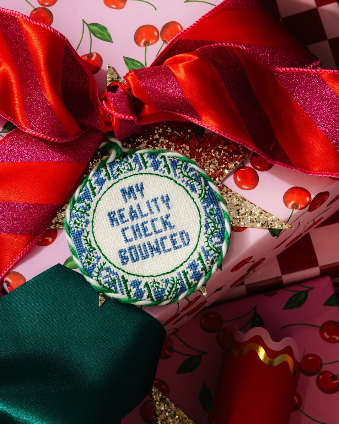 Needlepoint Ornament - Reality Check Bounced