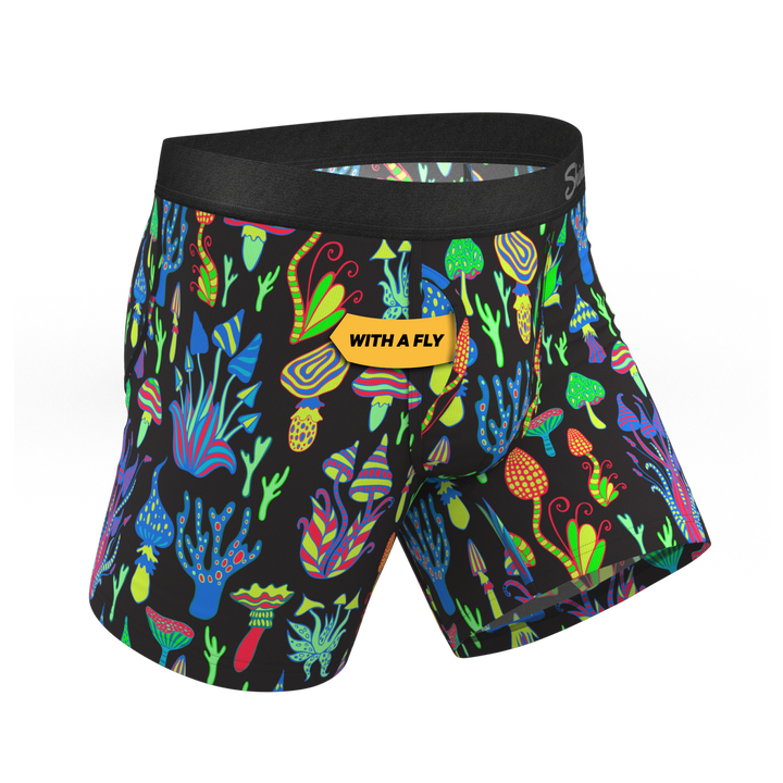 The Super Shroom | Neon Mushrooms Ball Hammock® Pouch Underwear With Fly