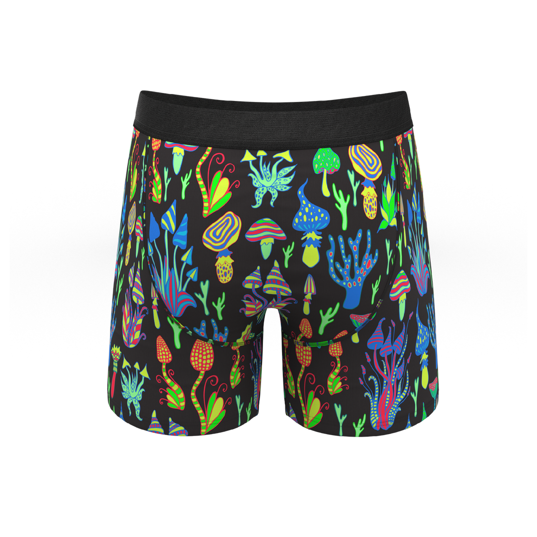 The Super Shroom | Neon Mushrooms Ball Hammock® Pouch Underwear With Fly