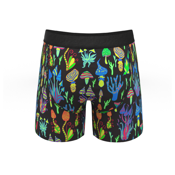 The Super Shroom | Neon Mushrooms Ball Hammock® Pouch Underwear With Fly