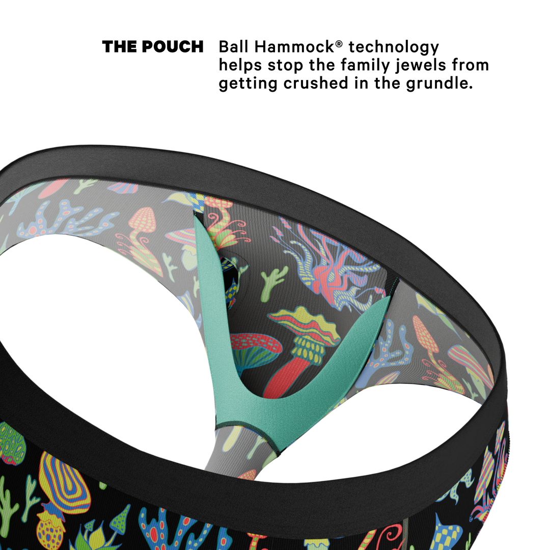 The Super Shroom | Neon Mushrooms Ball Hammock® Pouch Underwear Briefs