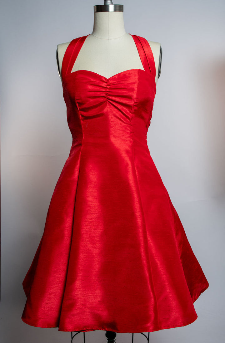 Sweetie Dress- Shantung, Red