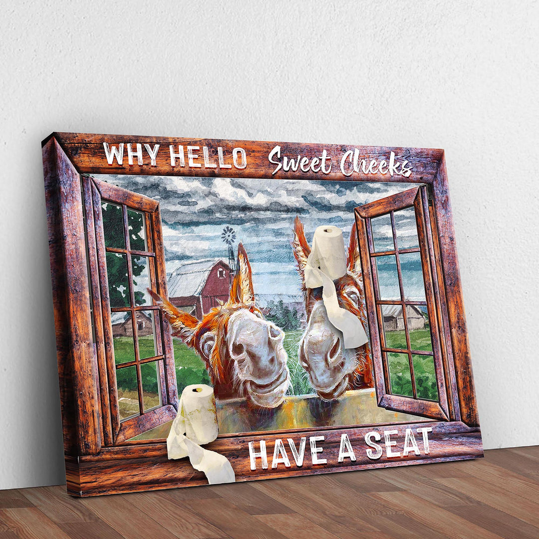 Have A Seat Sweet Cheeks Bathroom Sign II