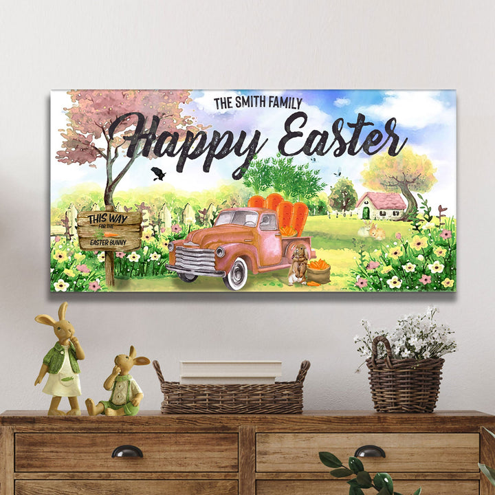 Family Happy Easter Sign