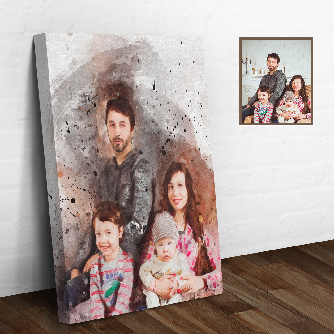 Family Watercolor Portrait Sign