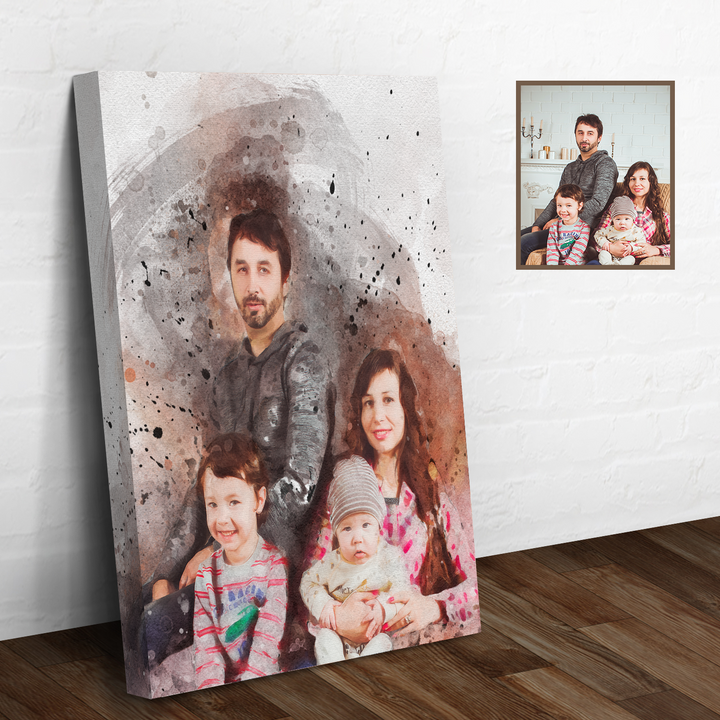 Family Watercolor Portrait Sign