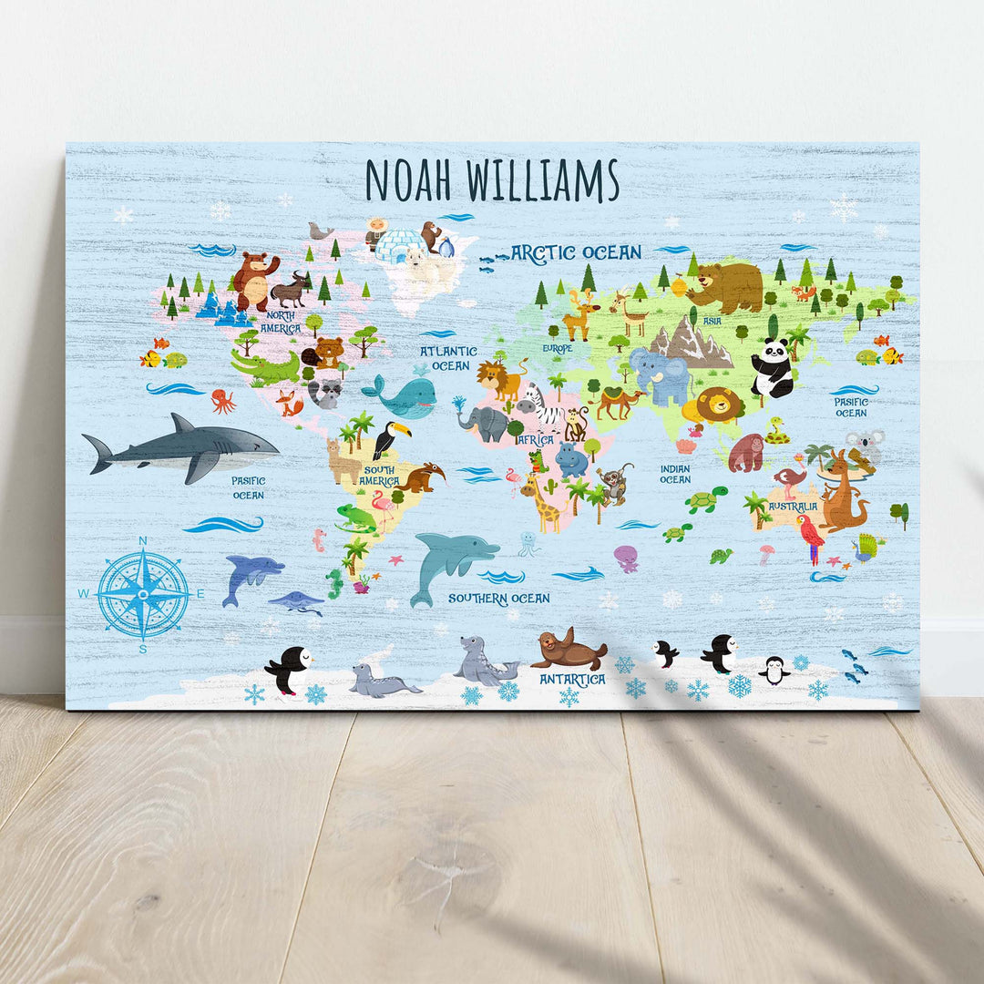 Animals And Countries Map Sign