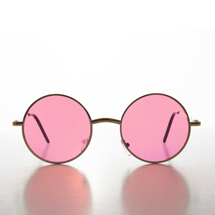 Large Round Tinted Lens Sunglasses - Tipsy