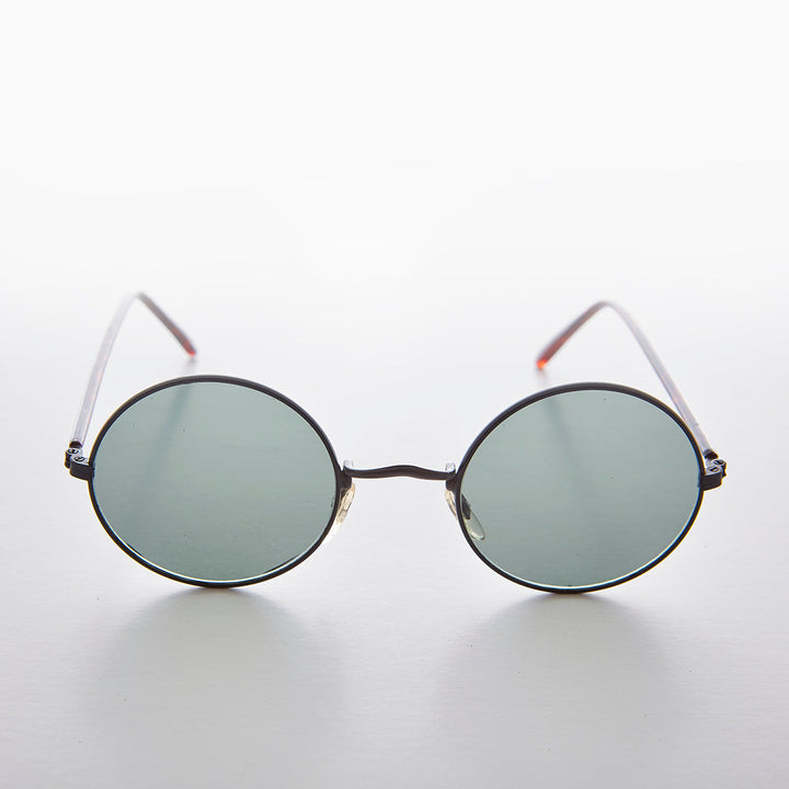 Round Hippy Vintage Sunglass with Glass Lens - Trinity