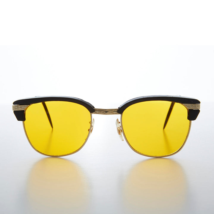 Yellow Lens Half Frame Vintage Sunglasses - True
