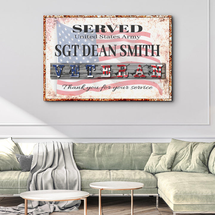 Thank You For Your Service Veterans Sign