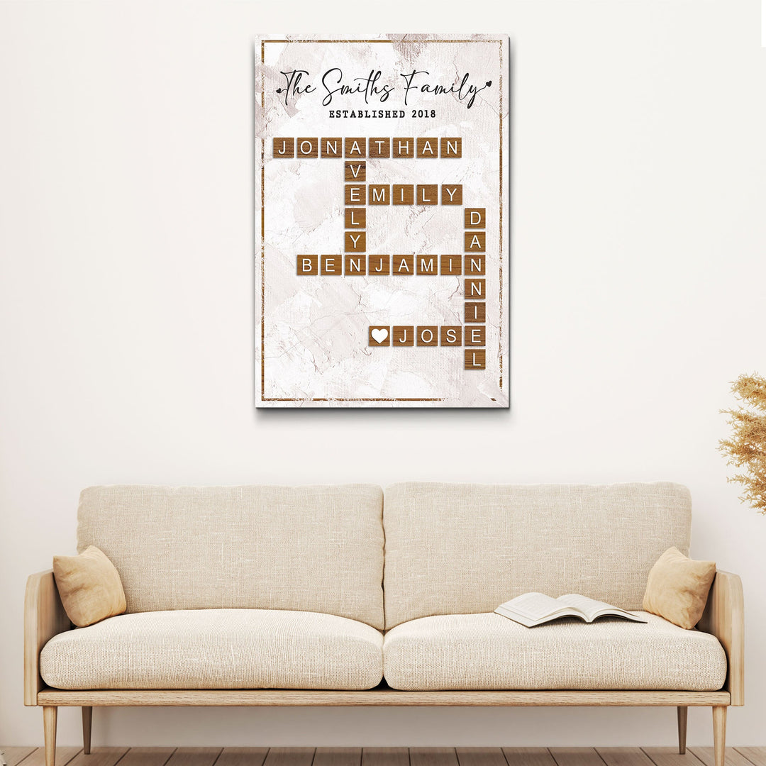 Scrabble Family Names Sign