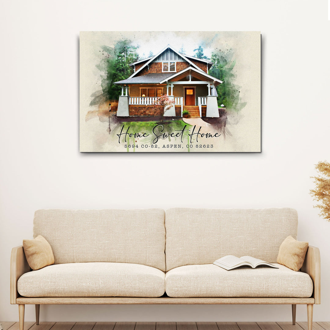 Home Sweet Home Watercolor Sign