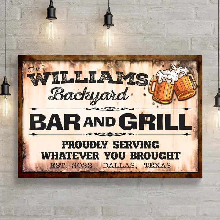 Backyard Bar & Grill Sign IX