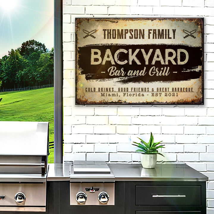 Backyard Bar And Grill Sign VIII