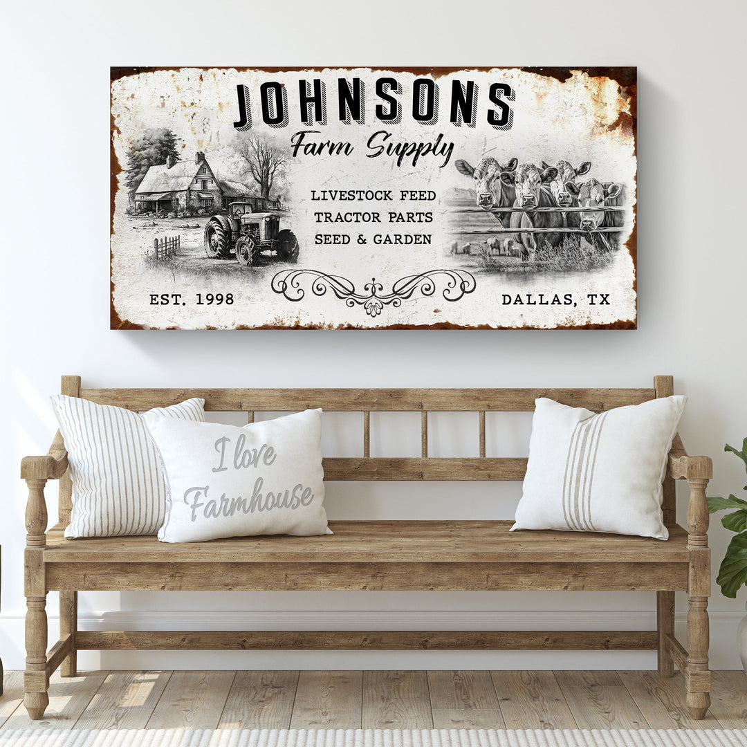 Family Farm Supply Sign
