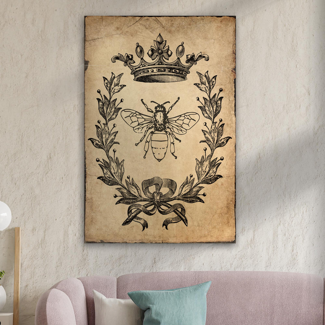 Queen Bee Vintage Painting Canvas Wall Art